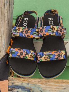Sandales Roxy Cage Femme Noir Bleu | 085769KNE