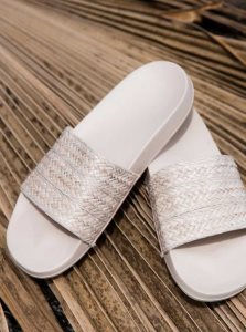 Sandales Roxy Slippy Jute Femme Blanche | 579836WMY