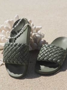 Sandales Roxy Slippy Puff Femme Vert | 731960DIG