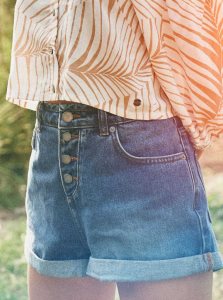 Shorts Roxy Authentic Summer High Denim Femme Bleu | 683954QGT