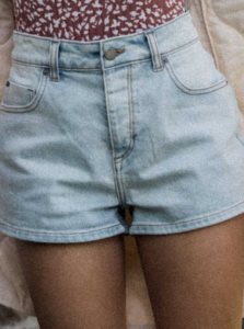 Shorts Roxy Call Me Back Denim Femme Bleu Clair | 513268VYQ