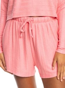 Shorts Roxy Catch Me If You Can Larges Rib Femme Rose | 452986DXZ