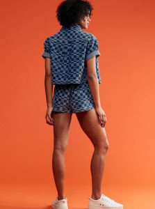 Shorts Roxy New Impossible Printed Denim Femme Indigo | 703846JWI