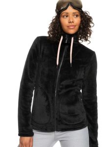 Toison Roxy Tundra Zip-Up Femme Noir | 142539PDZ