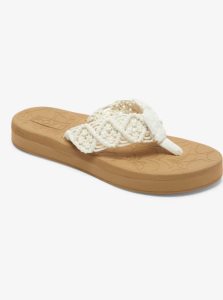 Tong Roxy Colbee Hawaii Crochet Sandals Femme Blanche | 953714DRQ