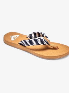 Tong Roxy Porto Femme Bleu Marine Blanche | 384692LOQ