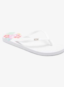 Tong Roxy Viva Stamp Femme Blanche Blanche | 791860CKO