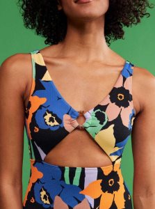 Une pièce Roxy Color Jam Swimsuit Femme Grise Foncé Fleur | 467815LWX