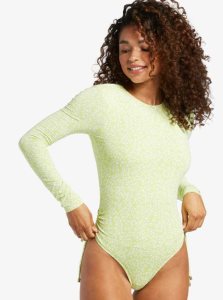 Une pièce Roxy Sunrise Tides UPF 50 Rashguard Long Sleeve Swimsuit Femme Vert | 560284DES