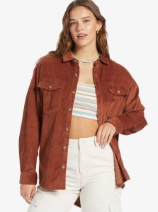 Vestes Roxy Let It Go Long Sleeve Corduroy Shirt Femme Marron | 572906OQL